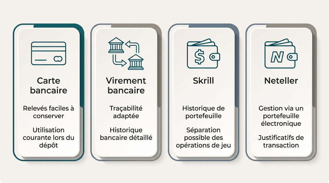 Méthodes de paiement pour des retraits rapides et traçables